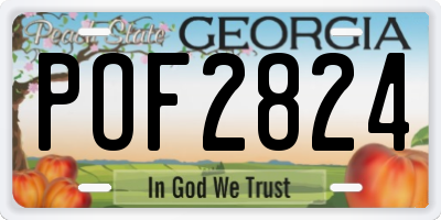 GA license plate POF2824