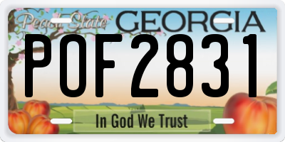 GA license plate POF2831