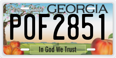 GA license plate POF2851