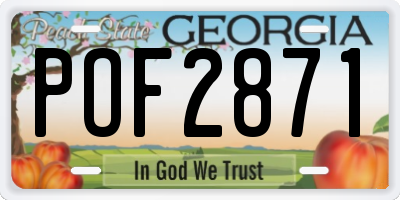 GA license plate POF2871