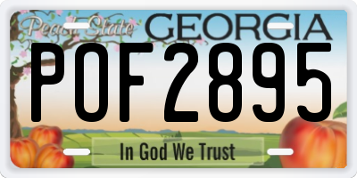 GA license plate POF2895
