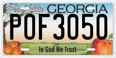 GA license plate POF3050