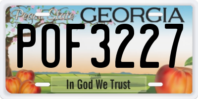 GA license plate POF3227