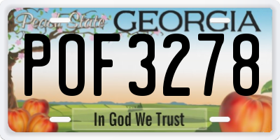 GA license plate POF3278