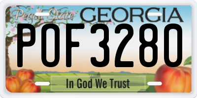 GA license plate POF3280
