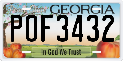 GA license plate POF3432