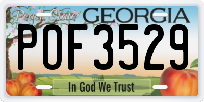 GA license plate POF3529