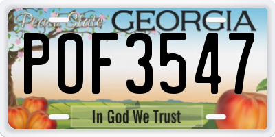 GA license plate POF3547