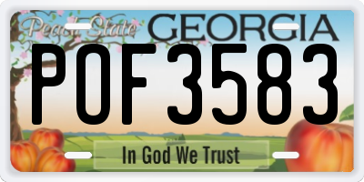 GA license plate POF3583