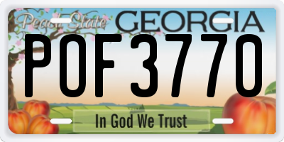 GA license plate POF3770