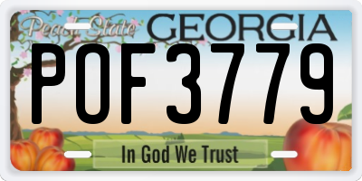 GA license plate POF3779