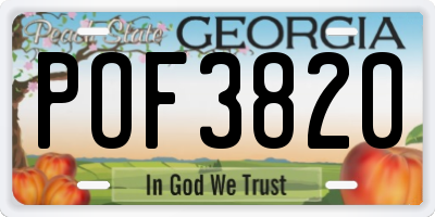 GA license plate POF3820