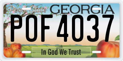 GA license plate POF4037