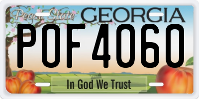 GA license plate POF4060