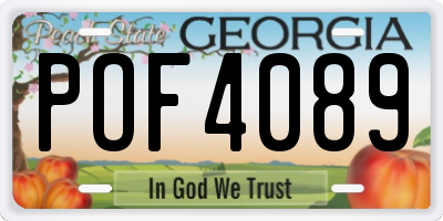 GA license plate POF4089