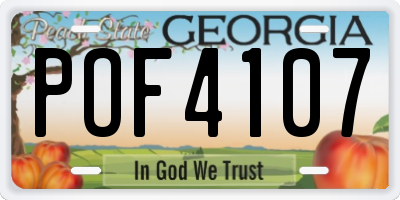 GA license plate POF4107
