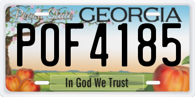 GA license plate POF4185