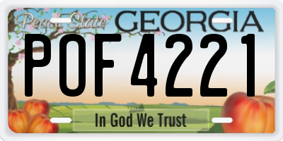 GA license plate POF4221