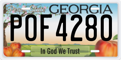 GA license plate POF4280