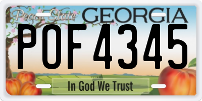 GA license plate POF4345