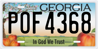 GA license plate POF4368