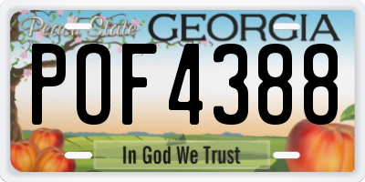 GA license plate POF4388
