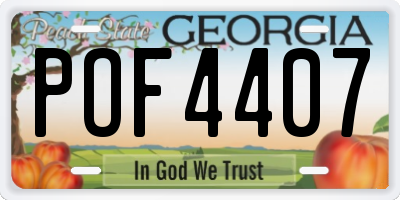 GA license plate POF4407