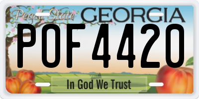 GA license plate POF4420