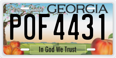 GA license plate POF4431