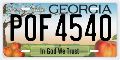 GA license plate POF4540