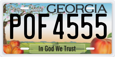 GA license plate POF4555