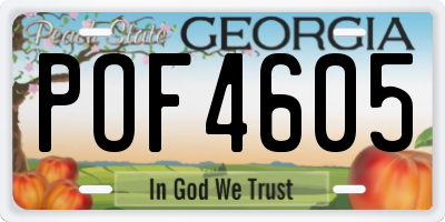GA license plate POF4605