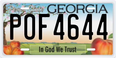 GA license plate POF4644