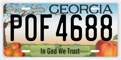 GA license plate POF4688