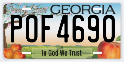 GA license plate POF4690