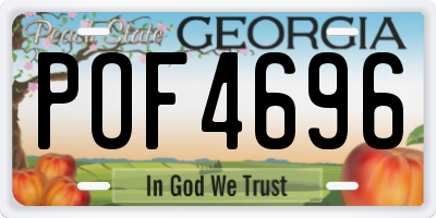 GA license plate POF4696