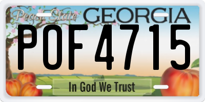 GA license plate POF4715