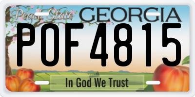 GA license plate POF4815