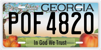 GA license plate POF4820