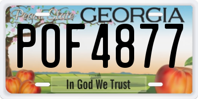 GA license plate POF4877