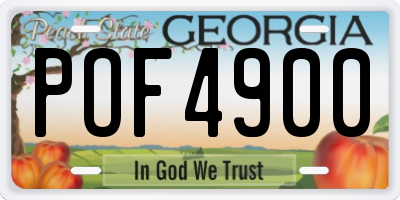 GA license plate POF4900