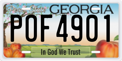 GA license plate POF4901