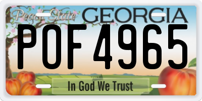 GA license plate POF4965