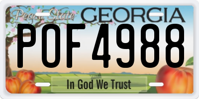 GA license plate POF4988