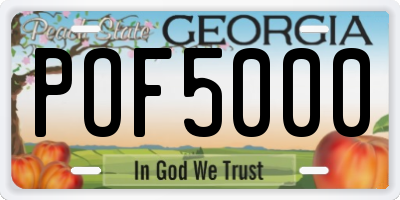 GA license plate POF5000