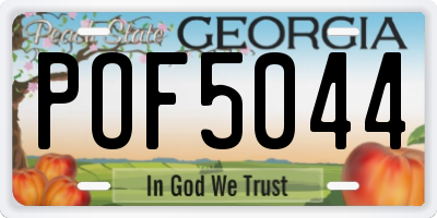 GA license plate POF5044