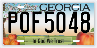 GA license plate POF5048