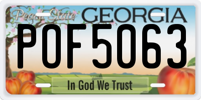 GA license plate POF5063