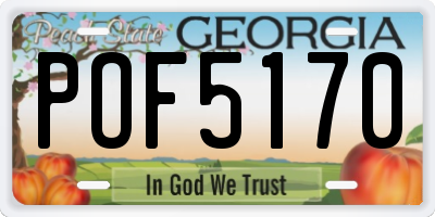 GA license plate POF5170
