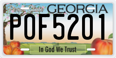 GA license plate POF5201